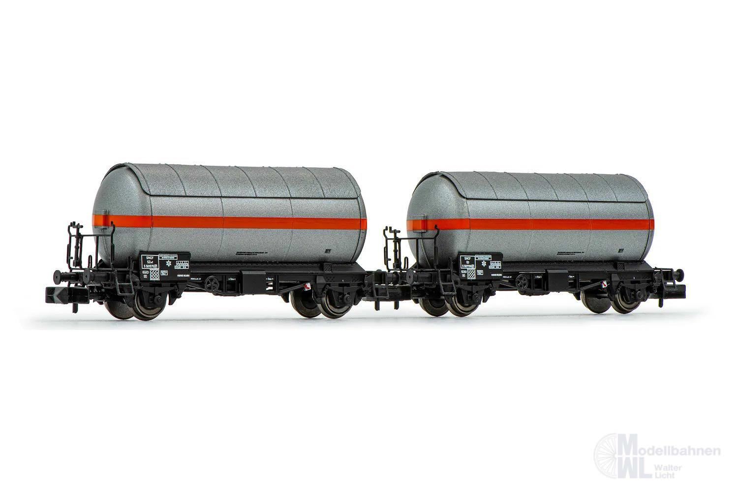 ar6525 Arnold 6525 - Gaskesselwagen Set SNCF Ep.III 2.tlg. Graue Lackierung N 1:160