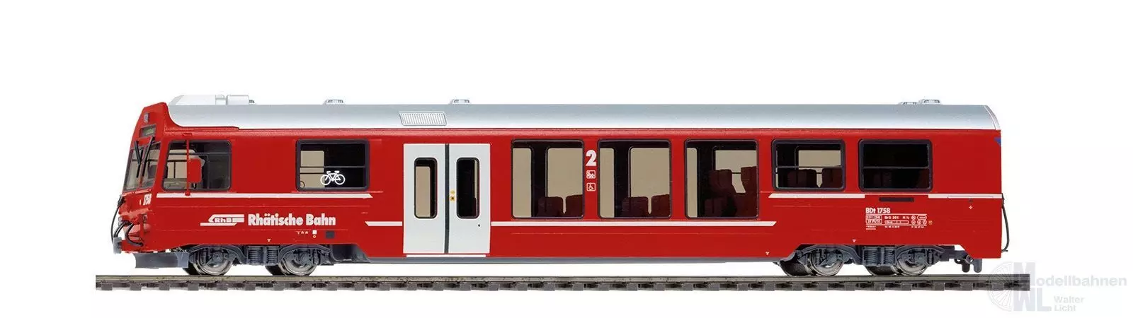 Bemo 3249105 - Steuerwagen BDt 1755 RhB Ep.V/VI NEVA-Retica rot H0m