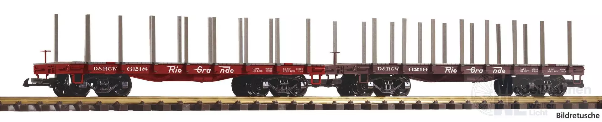 Piko 38797 - Flachwagen Set D&RGW 2.tlg. Spur G 1:22,5