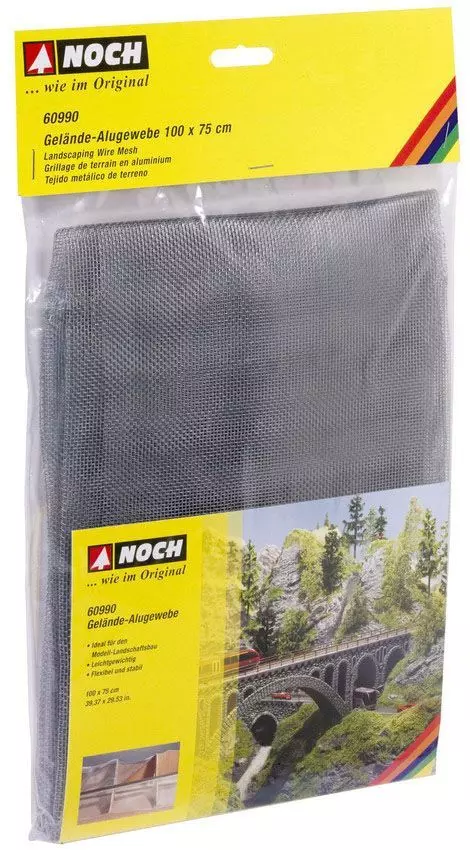 Noch 60990 - Gelände-Alugewebe XL 100 x 75 cm, gefaltet im Beutel G/1/0/H0/H0m/H0e/TT/N/Z