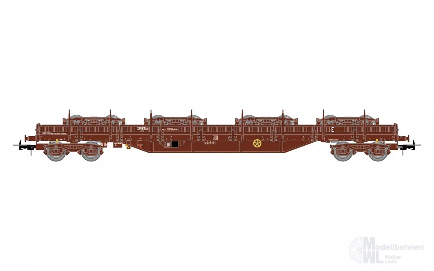 Electrotren 6039 - Rungenwagen TRANSFESA Ep.V Ladegut Drehgestelle H0/GL