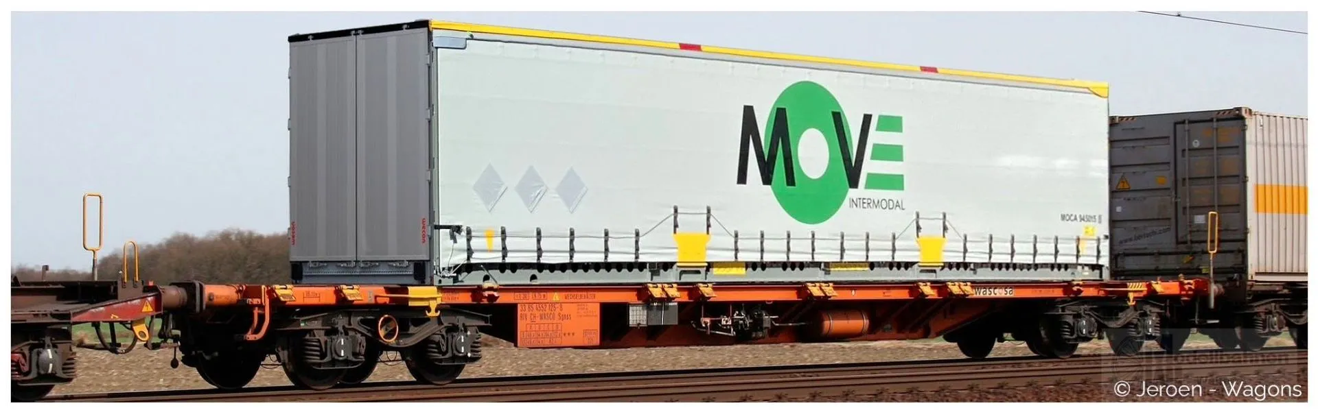 Sudexpress S4552125 - Container Tragwagen WASCOSA Ep.VI Sgnss 60 MOVE Intermodal H0/GL