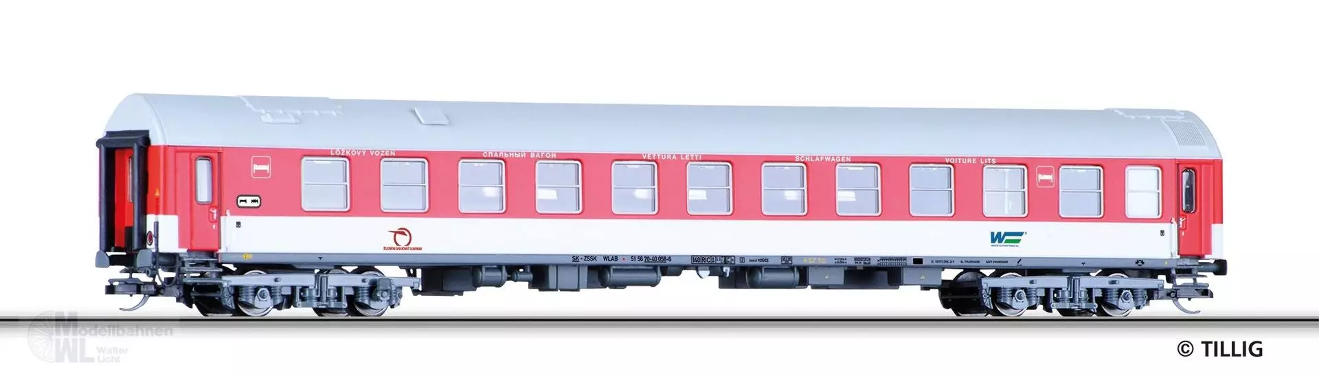 Tillig 16739 - Schlafwagen ZSSK Ep.VI 1./2.Kl. Typ Y TT 1:120