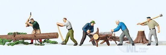 Preiser 10495 - Holzfäller, Stämme und Zubehör H0 1:87