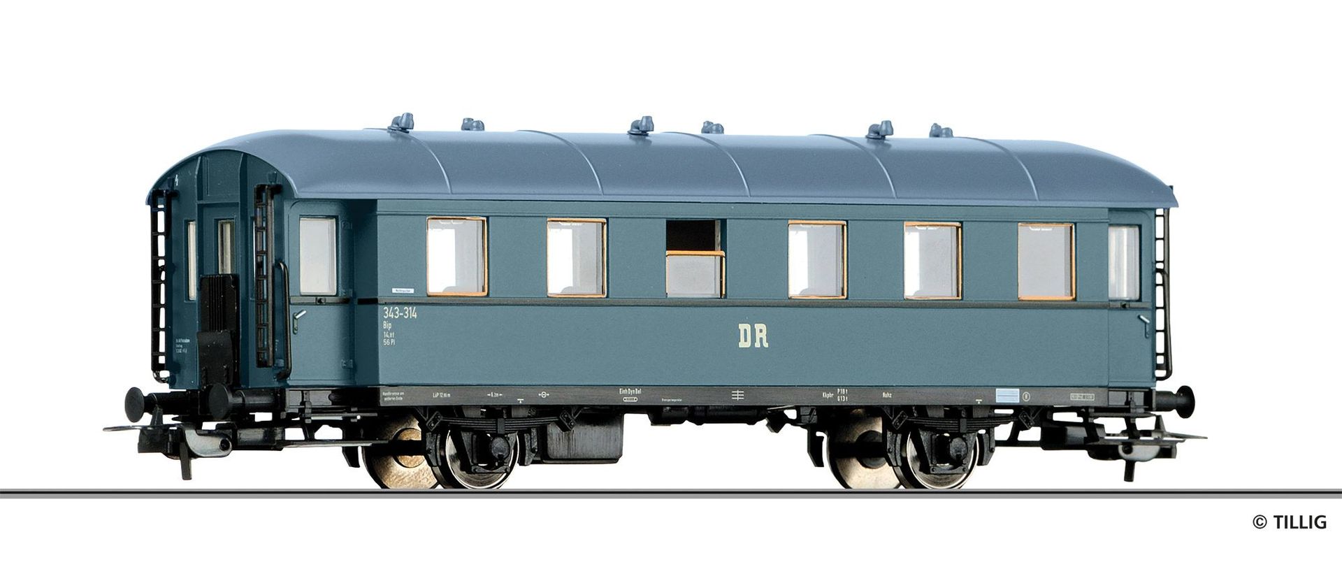 Tillig 74973 - Personenwagen DR Ep.III 2.Kl. Bip H0/GL