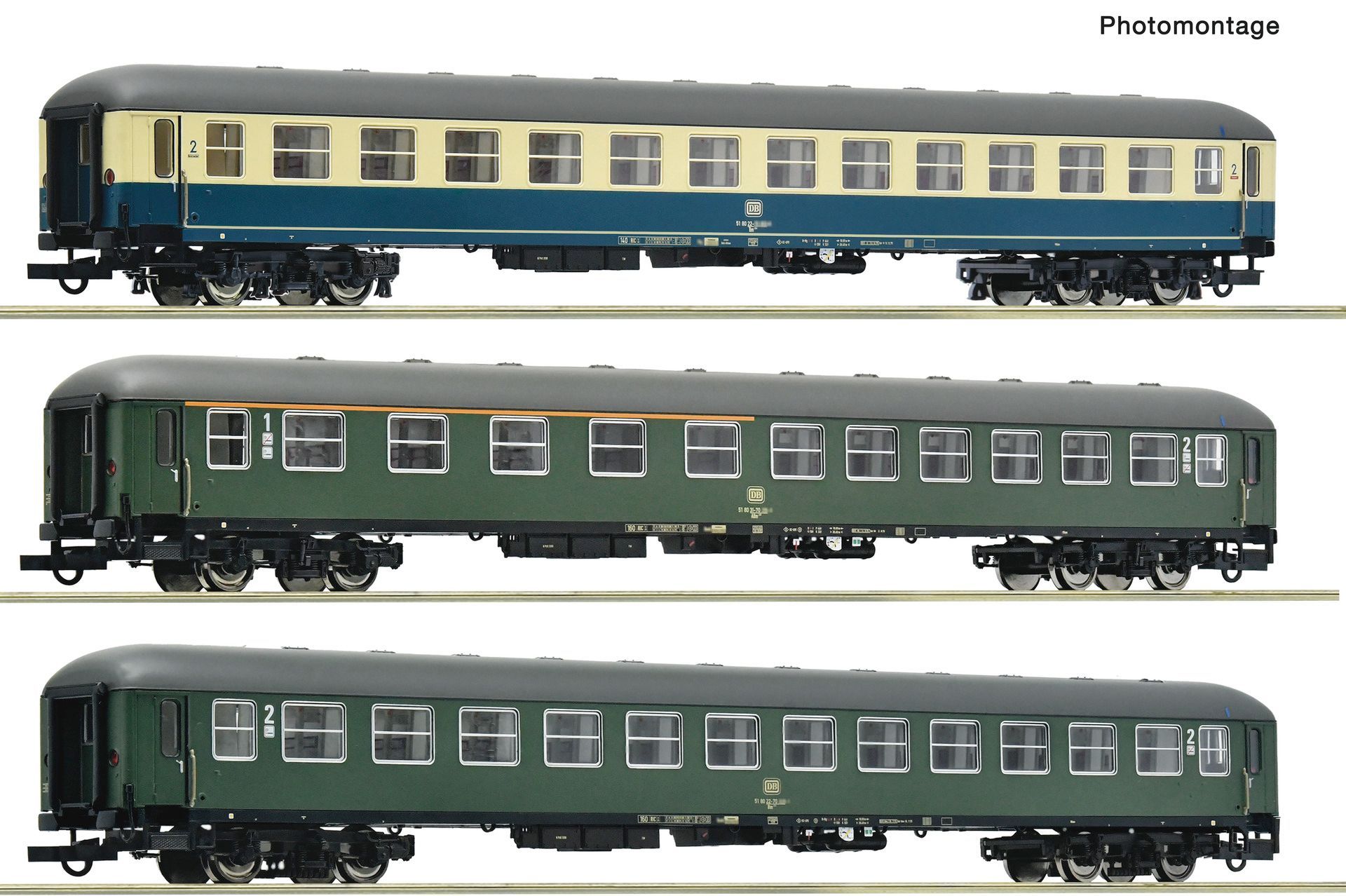 Roco 6200323 - Personenwagen Set DB Ep.IV 3.tlg. D202 Loreley Express H0/GL