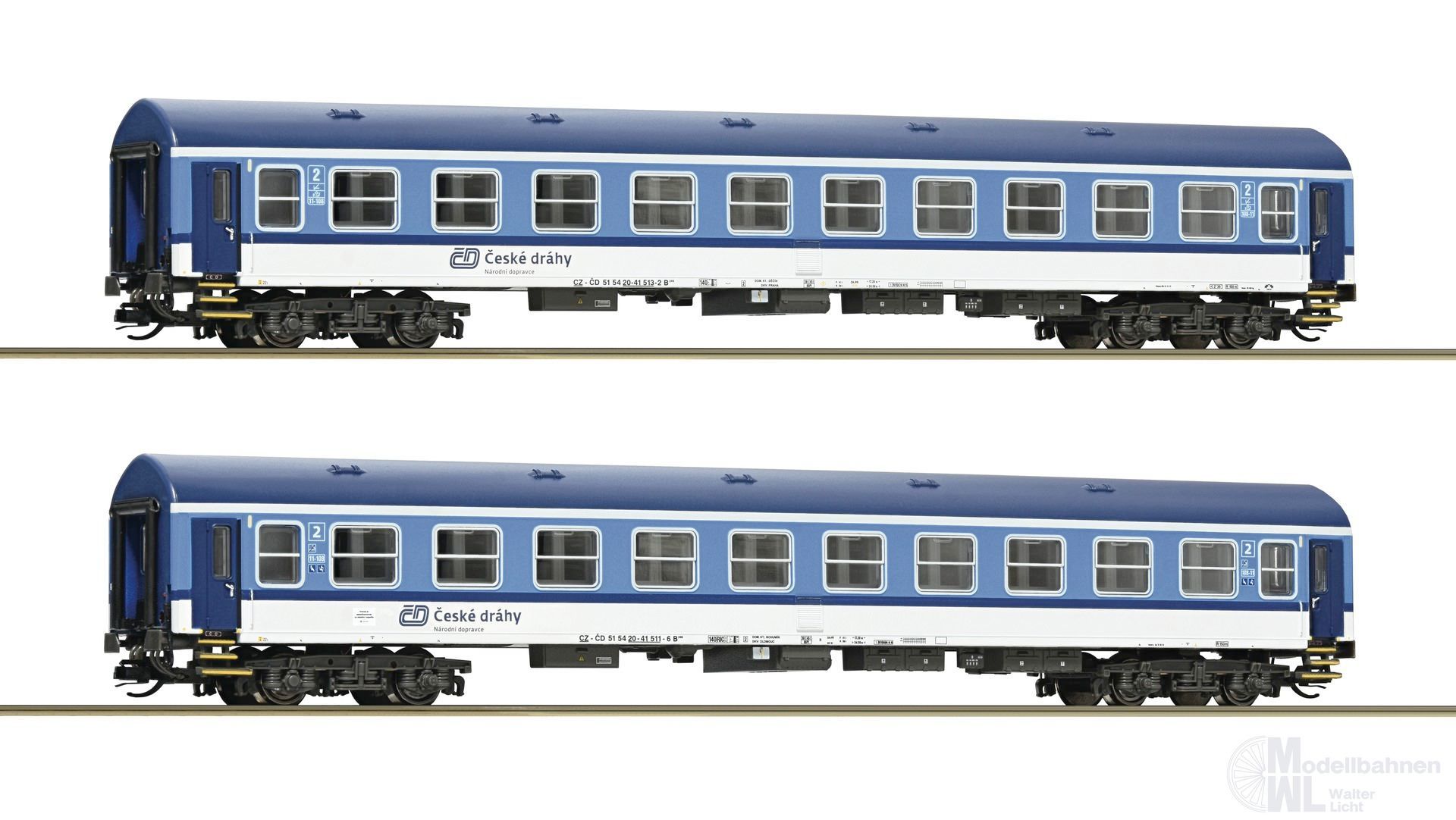Roco 6280020 - Personenwagen Set CD Ep.VI 2.tlg. 2.Betr.Nr. TT 1:120