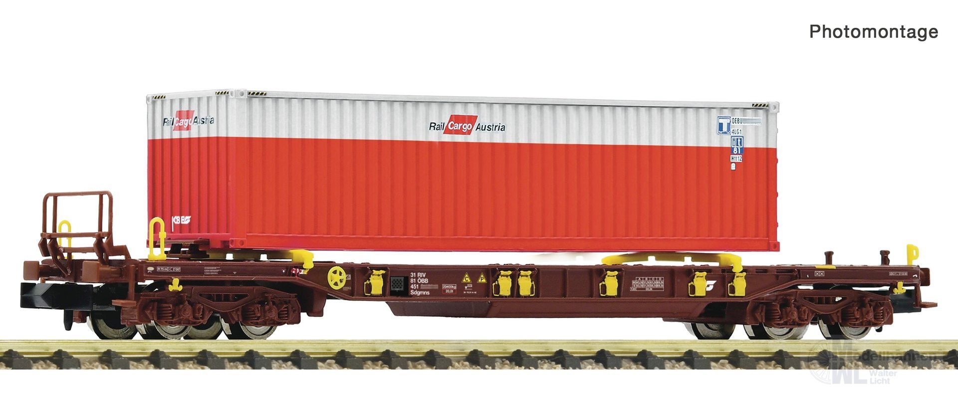 Fleischmann 6660076 - Taschenwagen ÖBB Ep.V mit 40 ft Container N 1:160