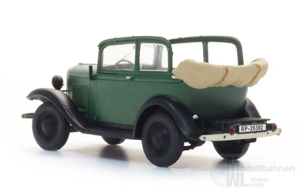 ARTITEC b.v. 387.644 - Opel 1.2l Dach offen grün Fertigmodell H0 1:87