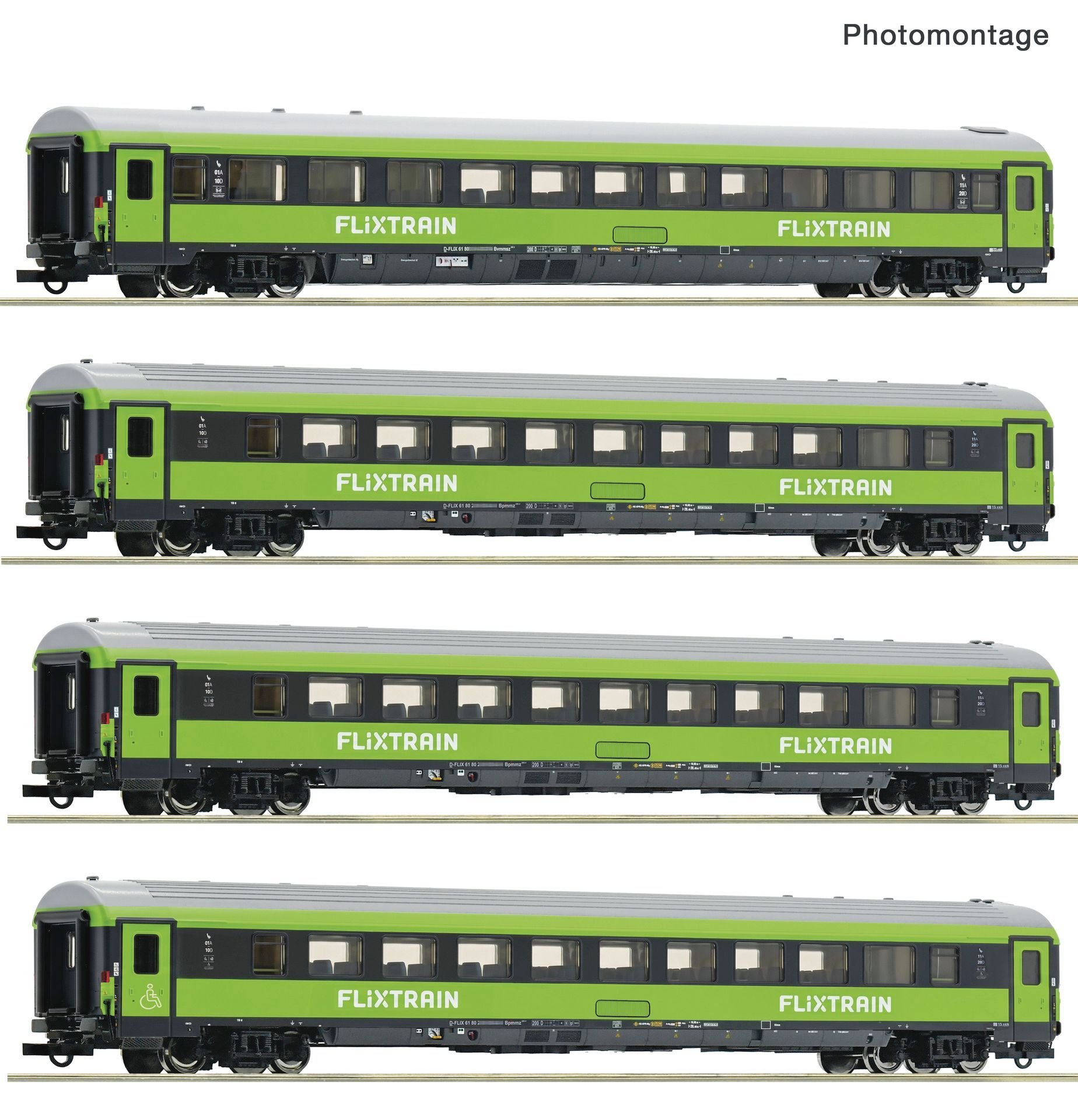 Roco 6200267 - 4er Set Personenwagen Flixtrain