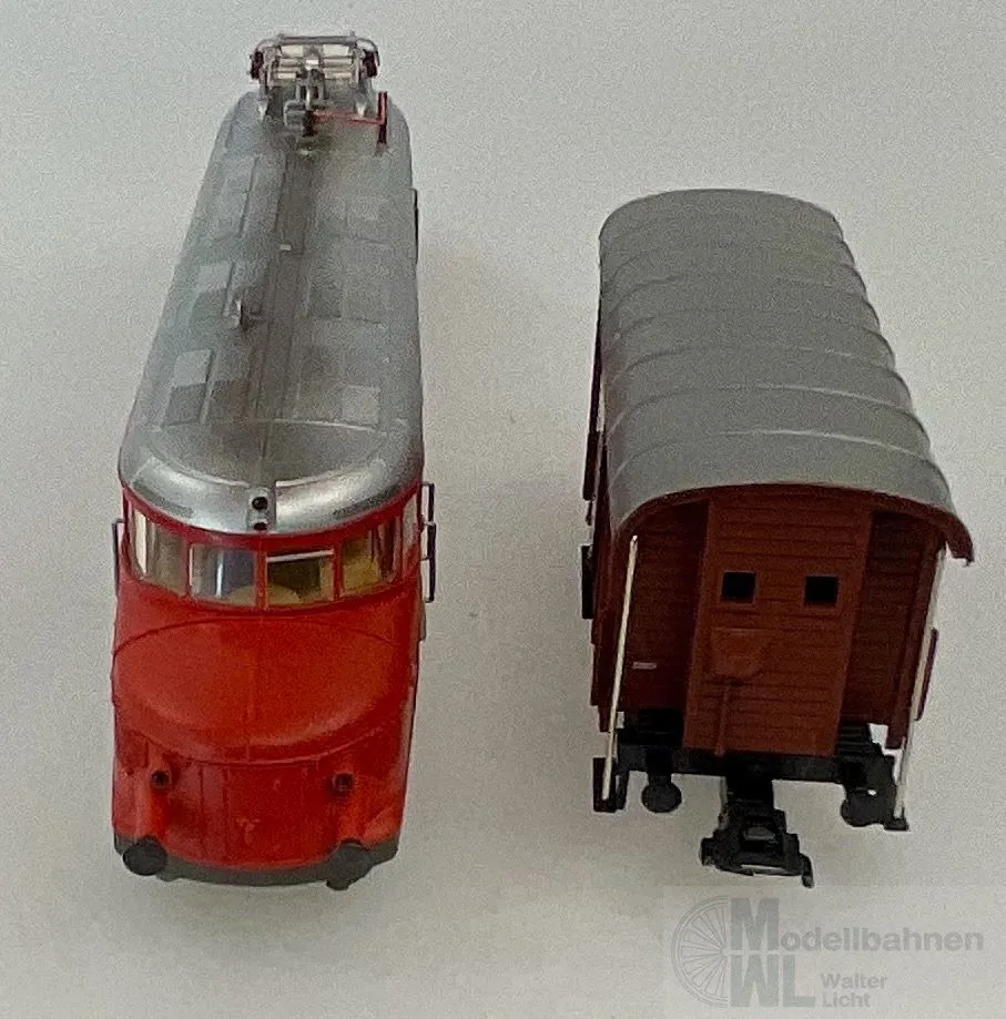 Märklin 37866 - MÄRKLIN - Triebwagen Rbe 2/4 SBB Ep.III Roter Pfeil mit Güterwagen H0/WS Sound