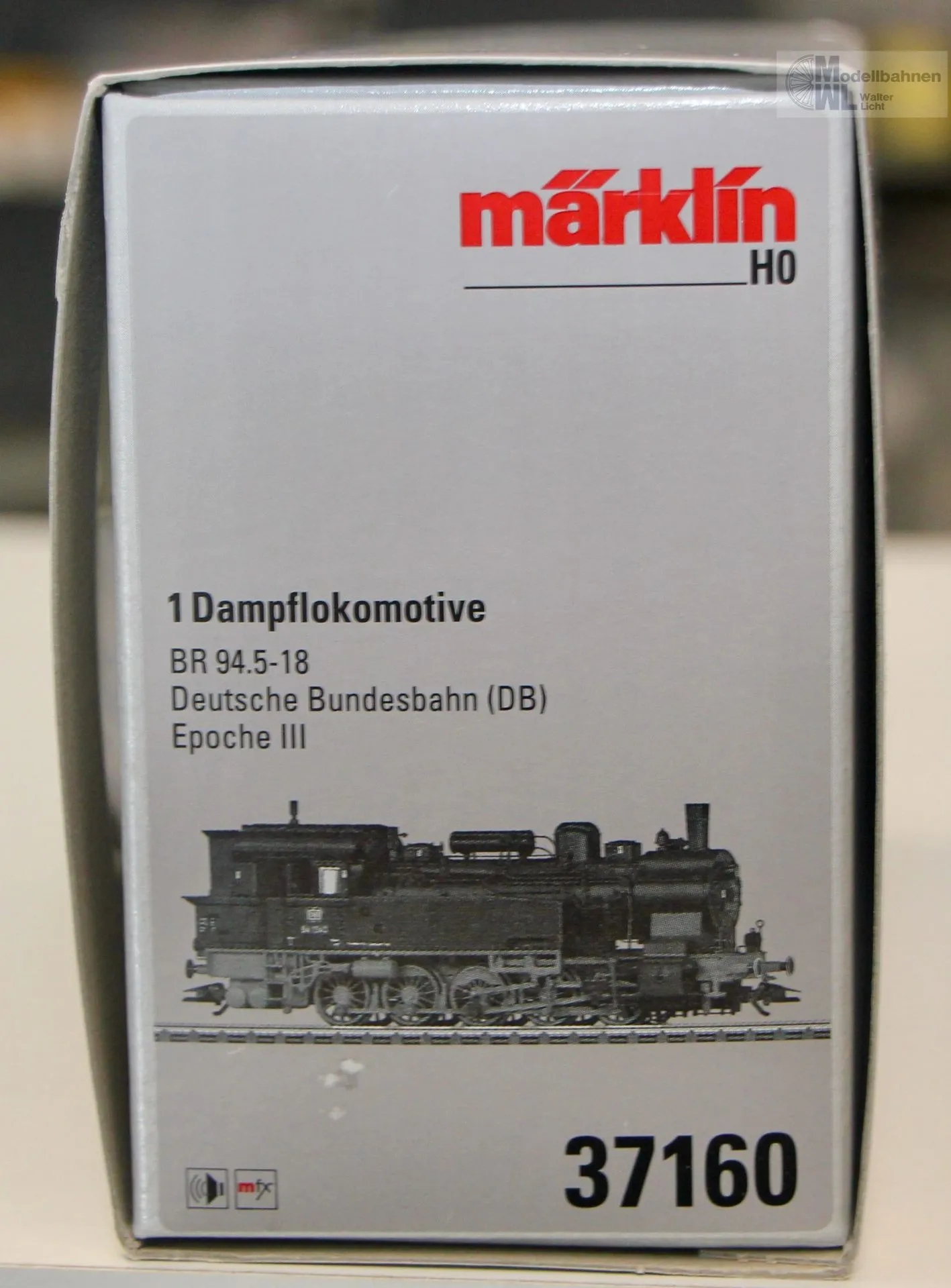 Märklin 37160 - MÄRKLIN - Dampflok BR 94.5-17 DB Ep.III H0/WS Sound mfx
