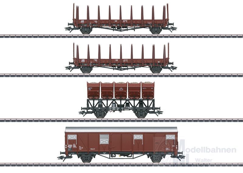 Märklin 46662 - MÄRKLIN - Güterwagen-Set DB Ep.III 4.tlg. H0/WS