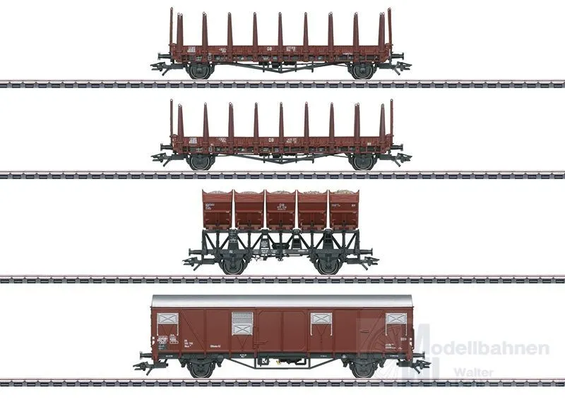 Märklin 46662 - MÄRKLIN - Güterwagen-Set DB Ep.III 4.tlg. H0/WS