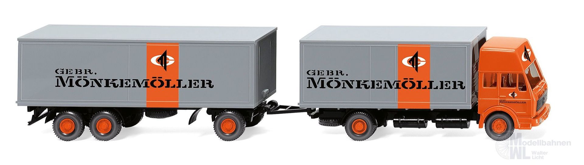 Wiking 045901 - Kofferlastzug Mercedes-Benz 1638 Hochdach Mönkemöller H0 1:87