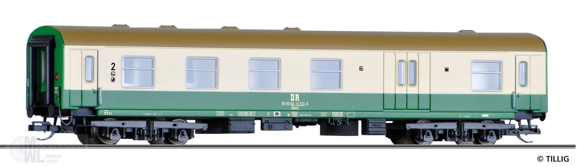 Tillig 16613 - Gepäckwagen DR Ep.IV BDwsb mit Behindertenabteil TT 1:120