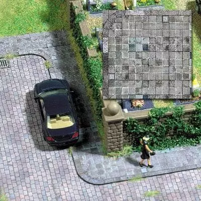 Busch 7418 - Dekoplatte Gehwegplatten H0 1:87 / TT 1:120 / N 1:160 / Z 1:220