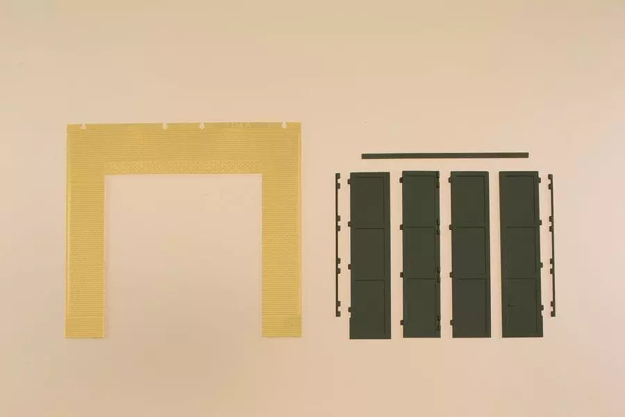 Auhagen 80633 - Wände 2579A gelb, Tore T grün H0 1:87