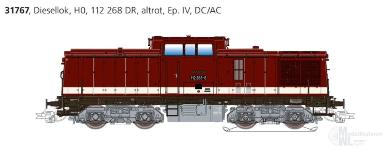 ESU 31767 - Diesellok BR 112 268 DR Ep.IV altrot H0/GL/WS