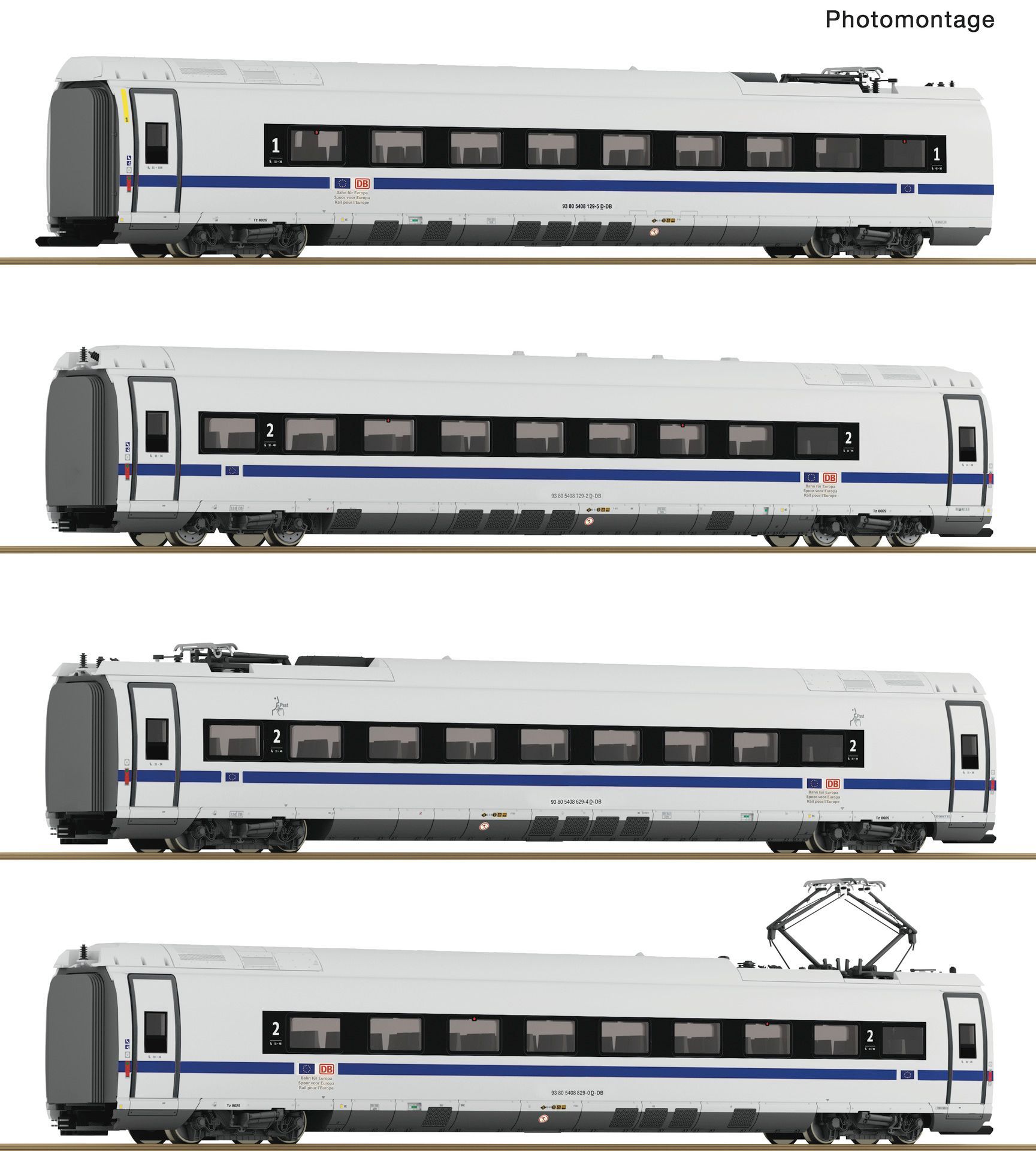 Roco 7700028 - Ergänzungwagen Set ICE3neo DB Ep.VI 4.tlg. Europa H0/GL