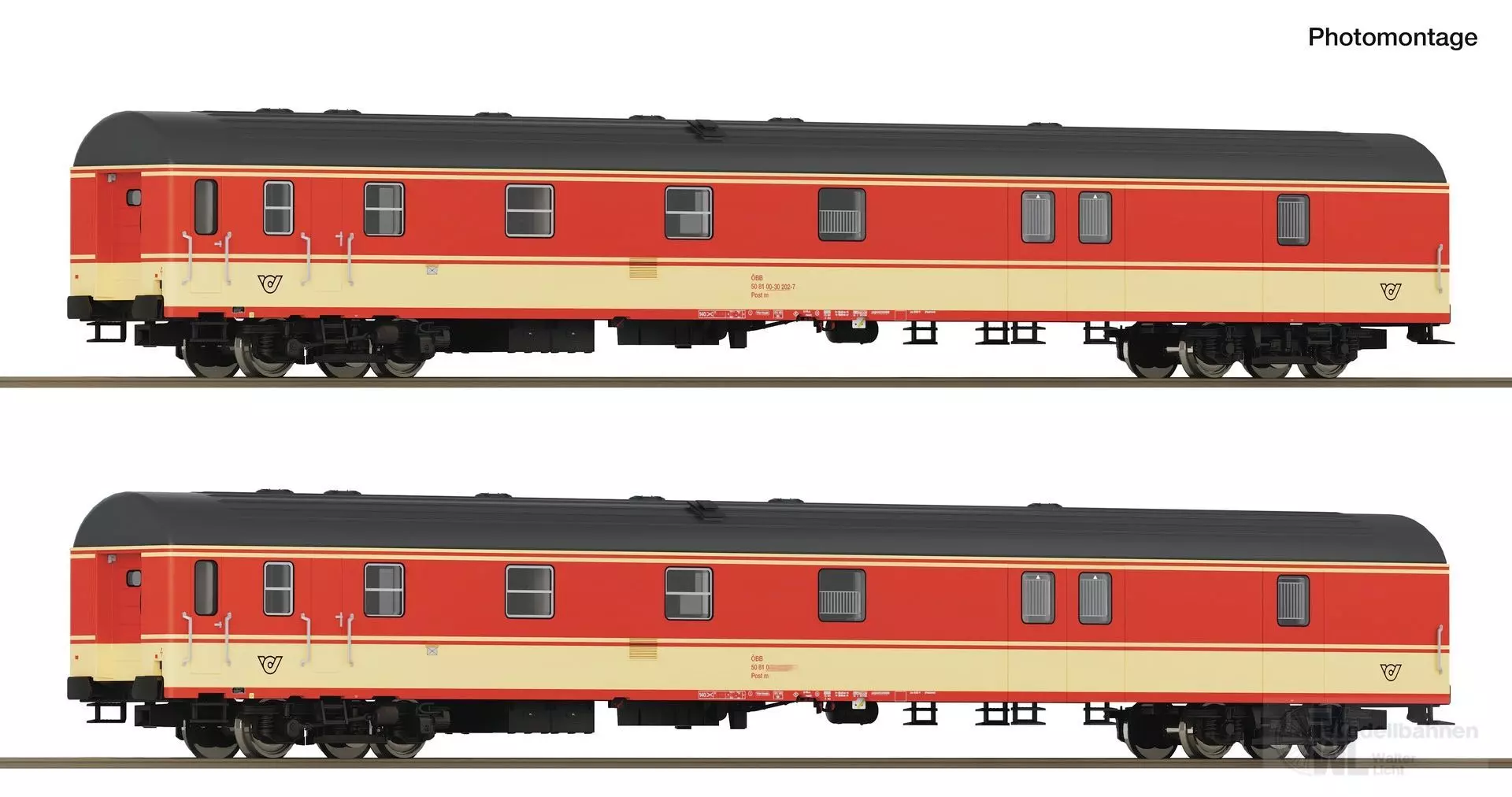 Roco 6210180 - Bahnpostwagen Set ÖBB Ep.IV/V 2.tlg. H0/GL Digital