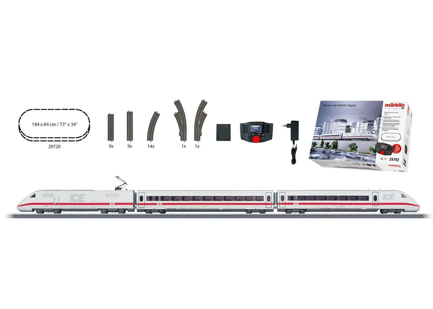 Märklin 29792 - Digital-Startpackung ICE 2 DB Ep.VI H0/WS Sound