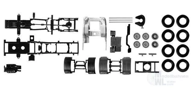 Herpa 082433 - Zugmaschinen-Fahrgestell Scania R Vorlauf 3-achs Inhalt: 2 Stück H0 1:87