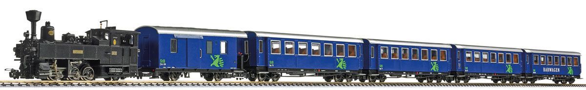 602_140910 Liliput 140910 - Zugset Murtalbahn 1 Dampflok und 5 Wagen Ep.VI H0e