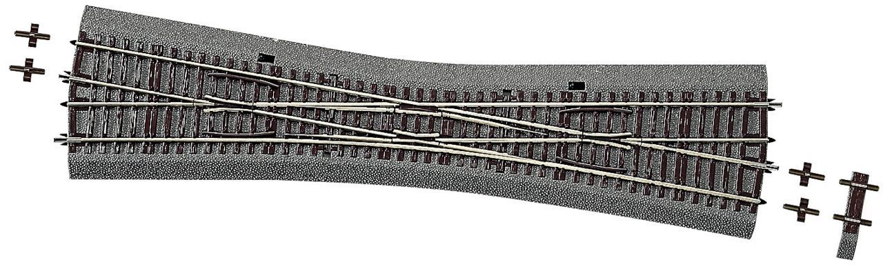 Roco 42591 - Einfache Kreuzungsweiche EKW10 hand mit Bettung H0/GL