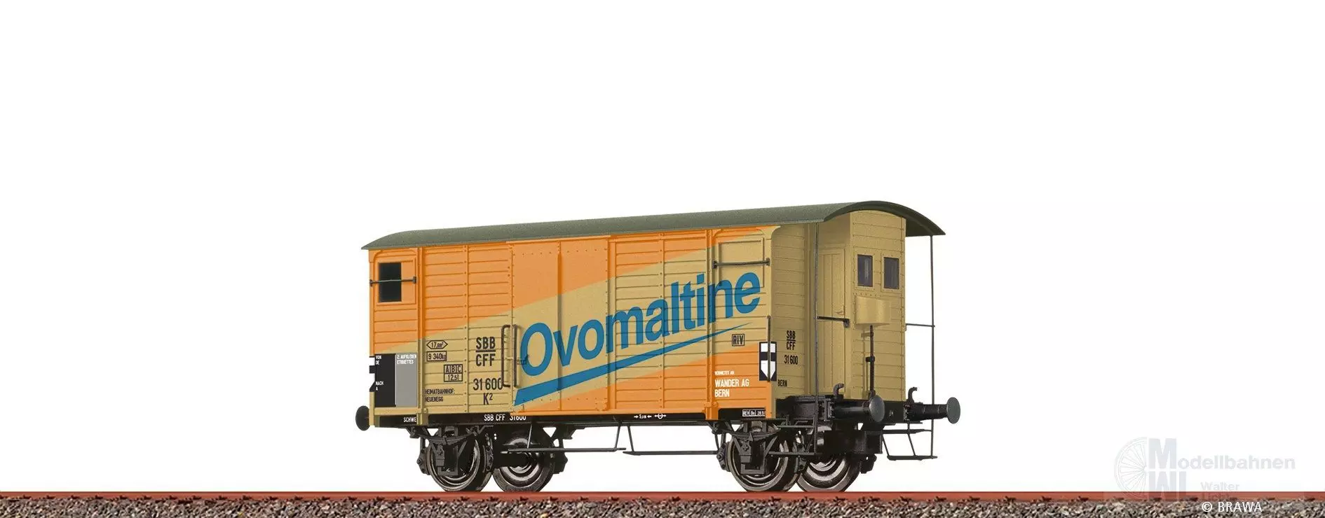 Brawa 50992 - Güterwagen gedeckt SBB Ep.III K2 Ovomaltine H0/GL