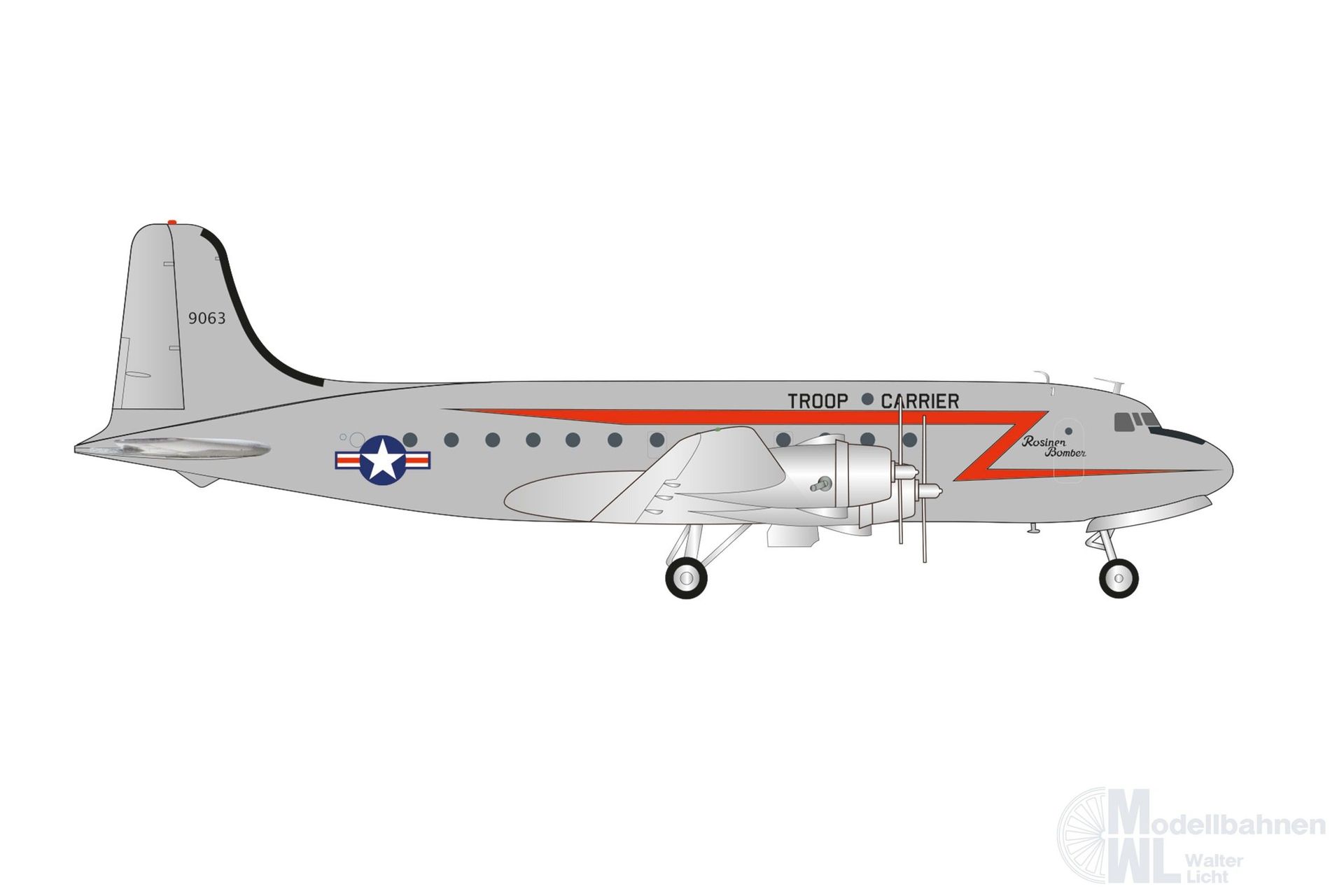 Herpa 573177 - C-54 USAF Rosinenbomber 1:200 Herpa 573177 - C-54 USAF Rosinenbomber 1:200