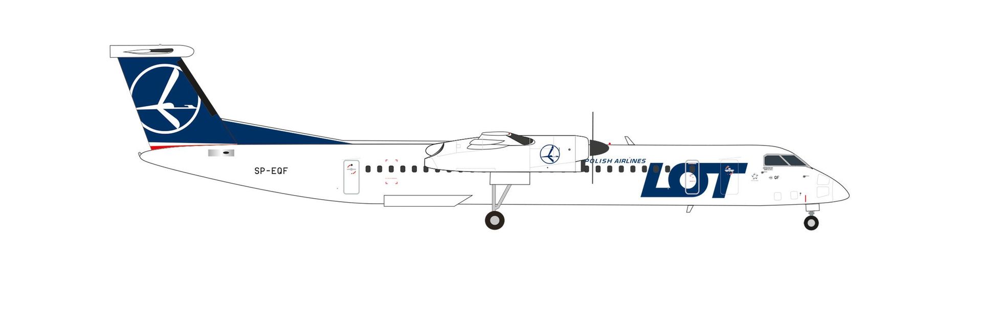 Herpa 573955 - Bombardier Q400 LOT Polish Airlines 1:200