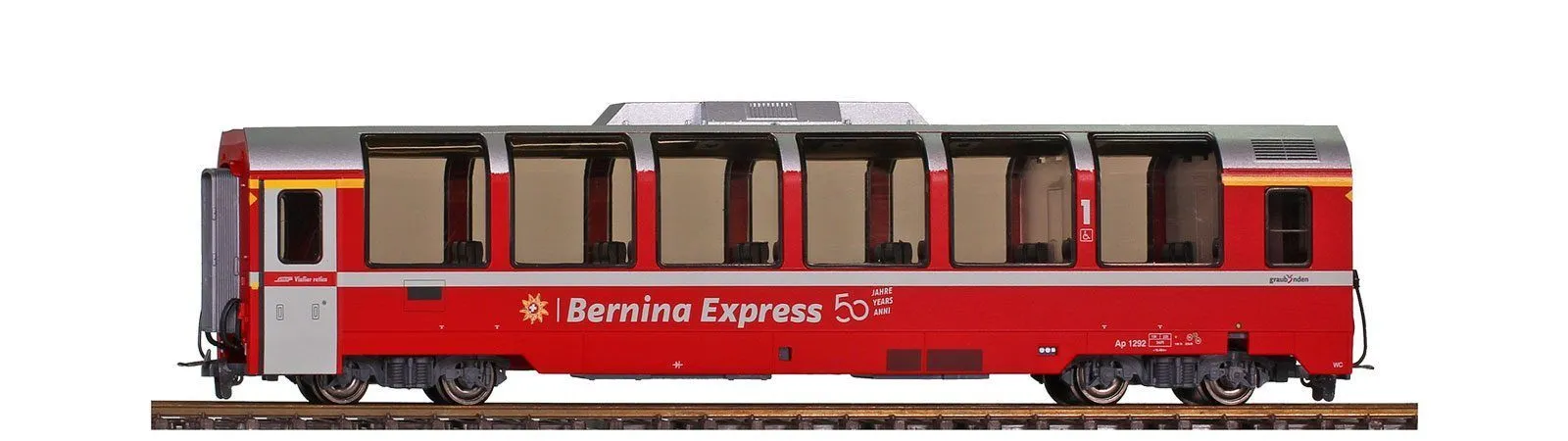 Bemo 3593157 - Panoramawagen RhB Ep.VI Ap 1292 50 Jahre BEX H0/WS