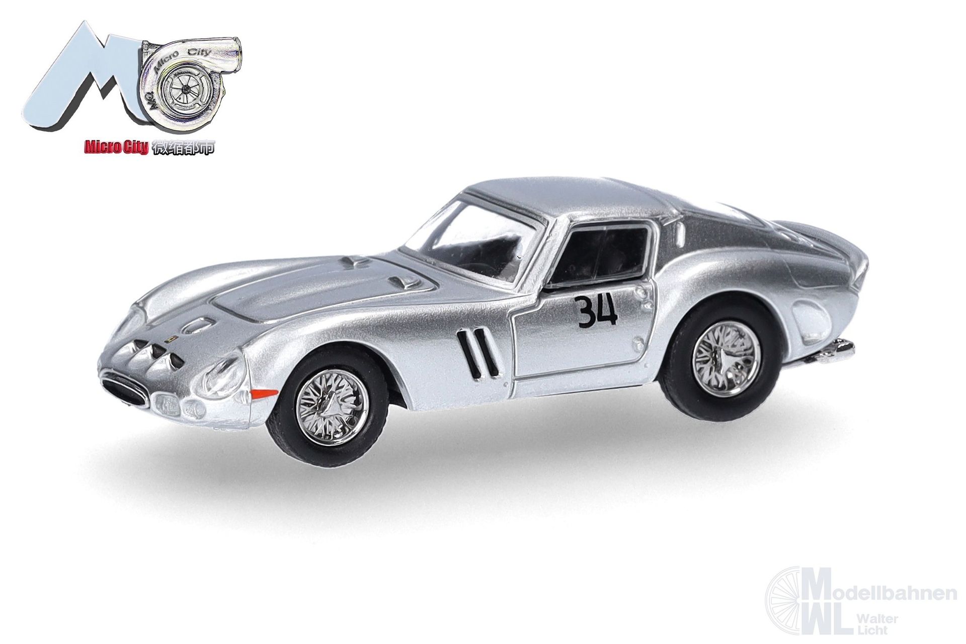 Herpa 87MC000060 - Ferrari 250 GTO 34, silber H0 1:87