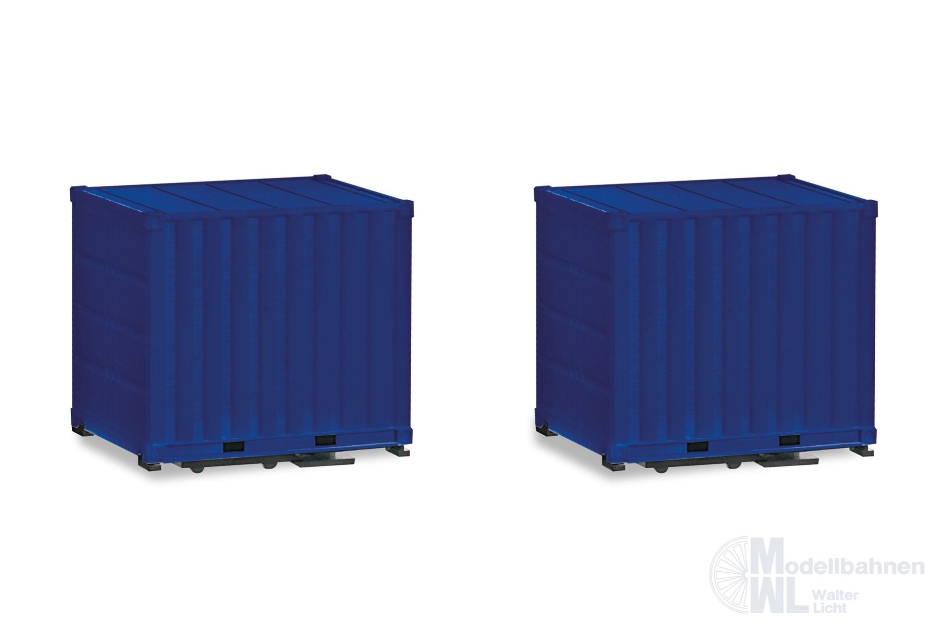 Herpa 053594-003 - Aufbau 10ft. Container 2 Stück ultramarinblau (THW) H0 1:87