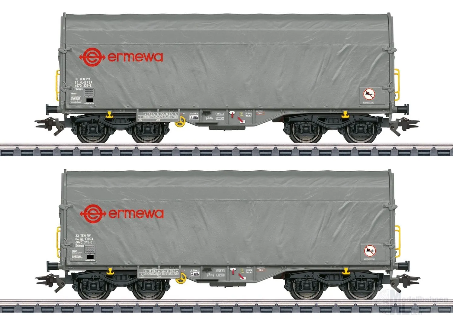 Märklin 47230 - Schiebeplanenwagen Set Ermewa SA Ep.VI 2.tlg. H0/WS