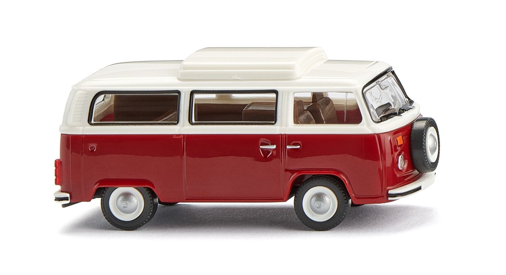 Wiking 031805 - VW T2b Campingbus - rubinrot/weiß H0 1:87