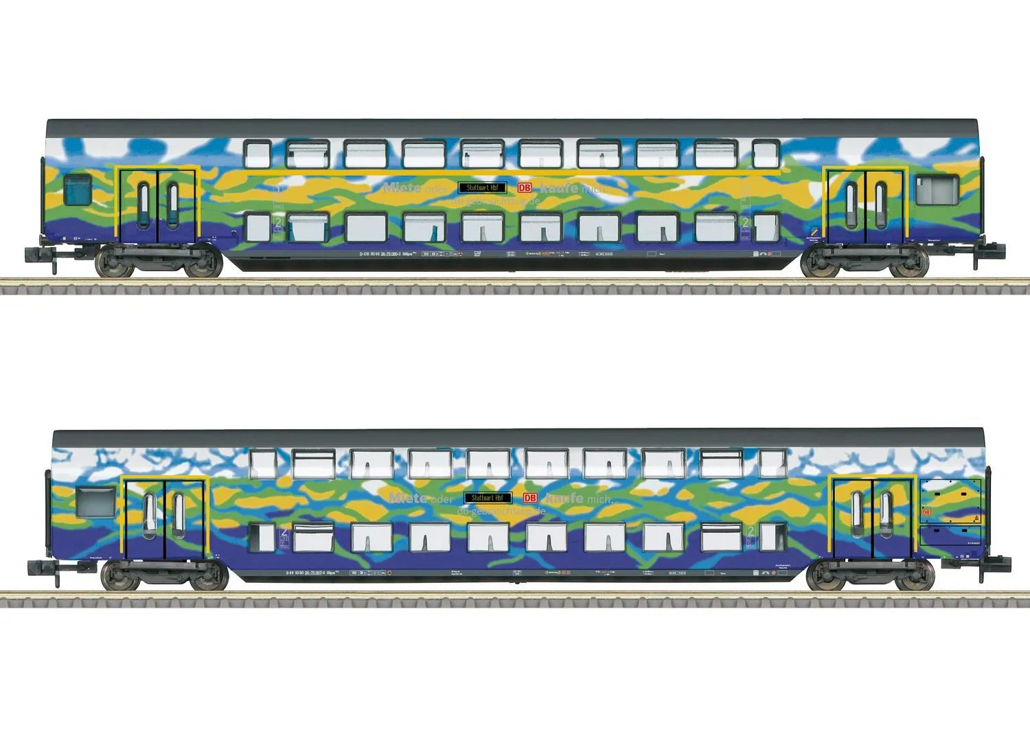 Trix 18298 - Doppelstockwagen-Set DB Ep.VI 2.tlg. Touristik N 1:160