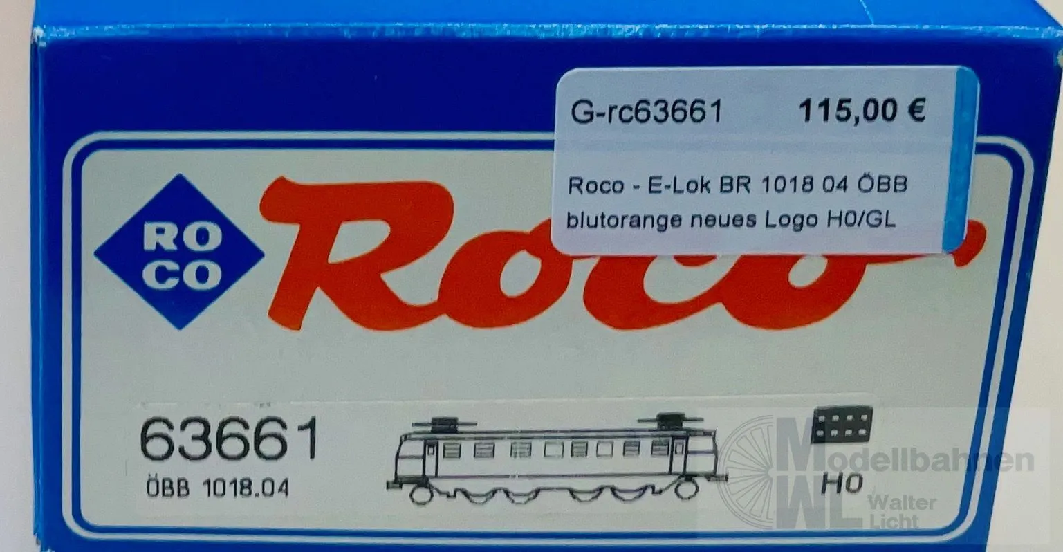 Roco 63661 - Roco - E-Lok BR 1018 04 ÖBB blutorange neues Logo H0/GL