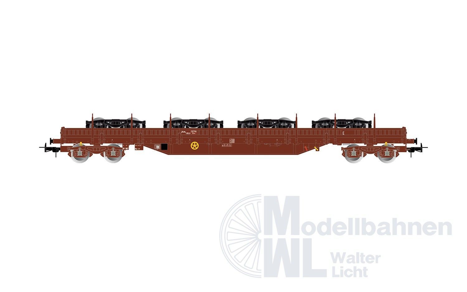 Jouef 6308 - Flachwagen SNCF Ep.V Typ Res beladen mit Drehgestellen H0/GL