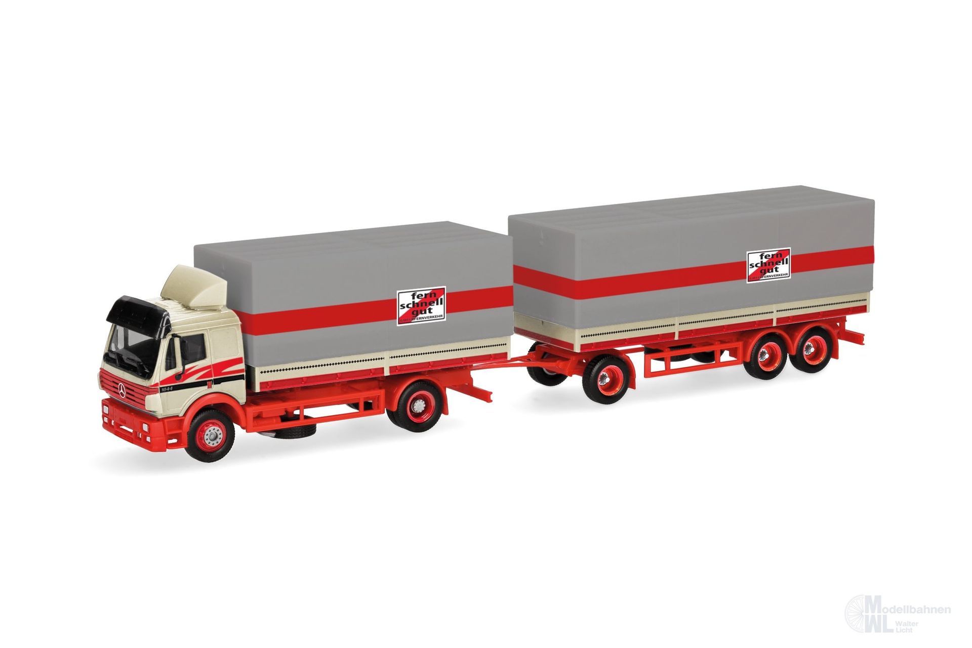 Herpa 320146 - Mercedes-Benz SK94 Planen-Hängerzug H0 1:87 Herpa 320146 - Mercedes-Benz SK94 Planen-Hängerzug H0 1:87