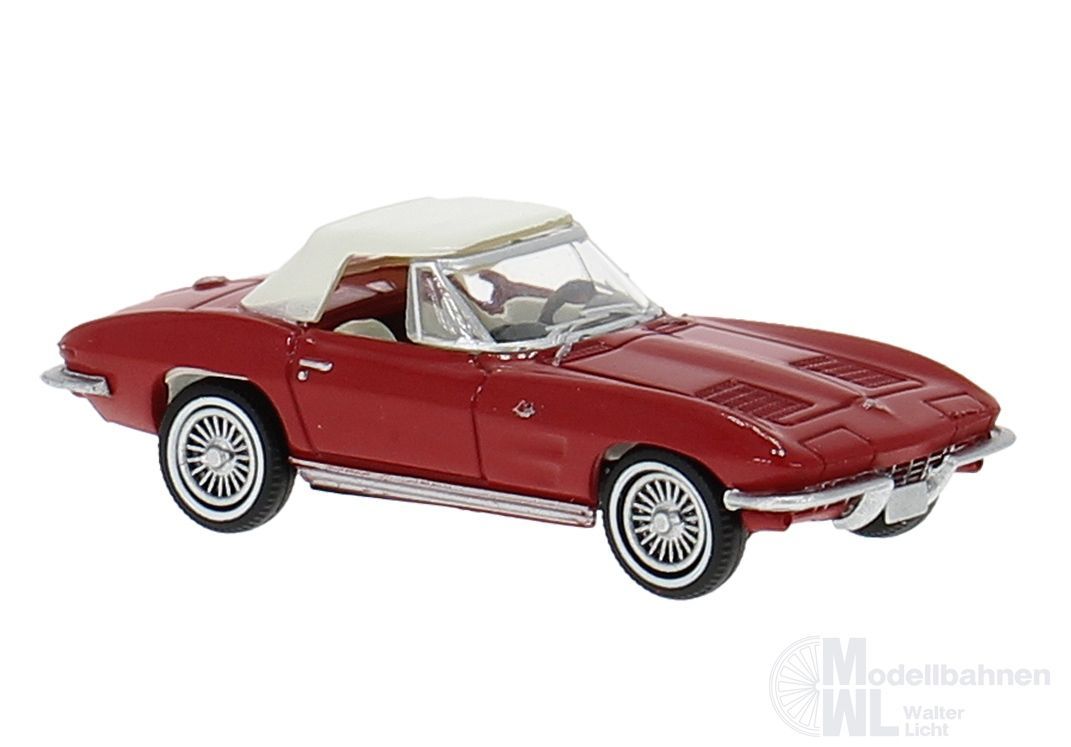 Brekina 18026 - Chevrolet Corvette C2 Cabrio rot geschlossen H0 1:87