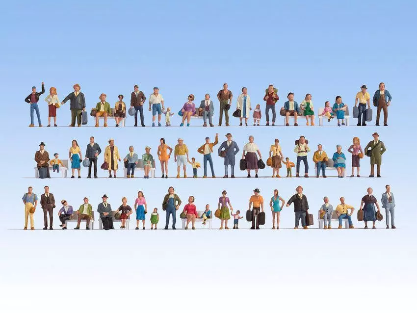 Noch 16070 - Mega-Spar-Set Figuren 60 Figuren, ohne Bänke H0 1:87