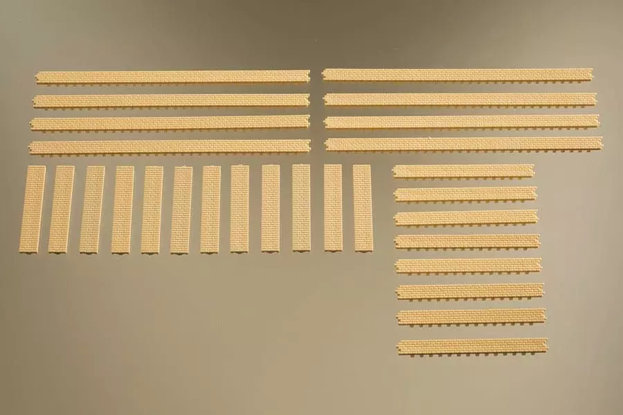 Auhagen 80417 - Säulen Obergeschoss und Ziegelfriese gelb H0 1:87