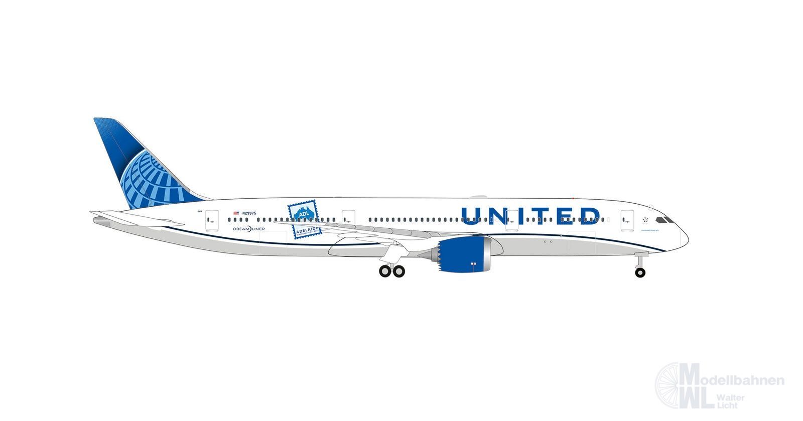 Herpa 539432 - Boeing 787-9 United Airlines Adelaide 1:500