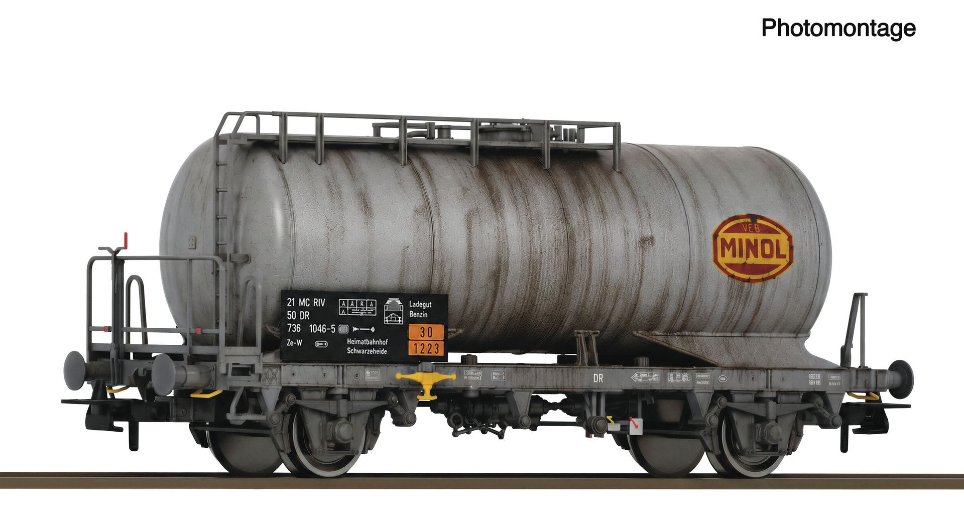 Roco 6600423 - Kesselwagen Zs-w Minol DR gealtert