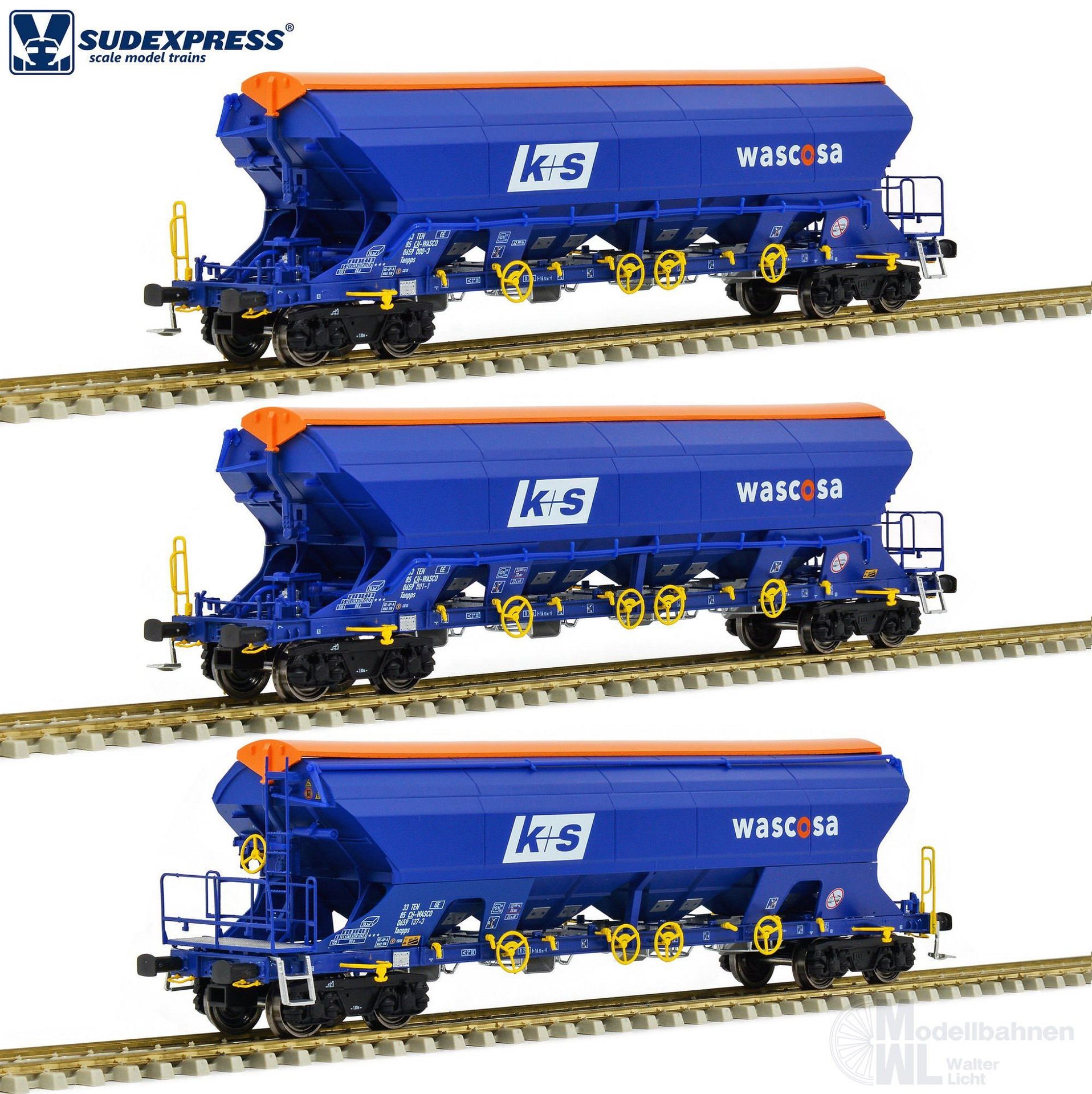 Sudexpress S659001 - 3er Set Schüttgutwagen Tanpps Wascosa Ep.VI H0/GL Sudexpress S659001 - 3er Set Schüttgutwagen Tanpps Wascosa Ep.VI H0/GL