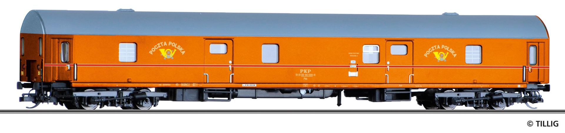 Tillig 16814 - Bahnpostwagen Polnischen Post Ep.IV Pdn TT 1:120