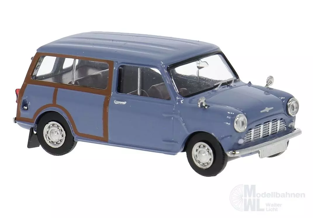 Brekina 15363 - Austin Mini Countryman Woody blau H0 1:87