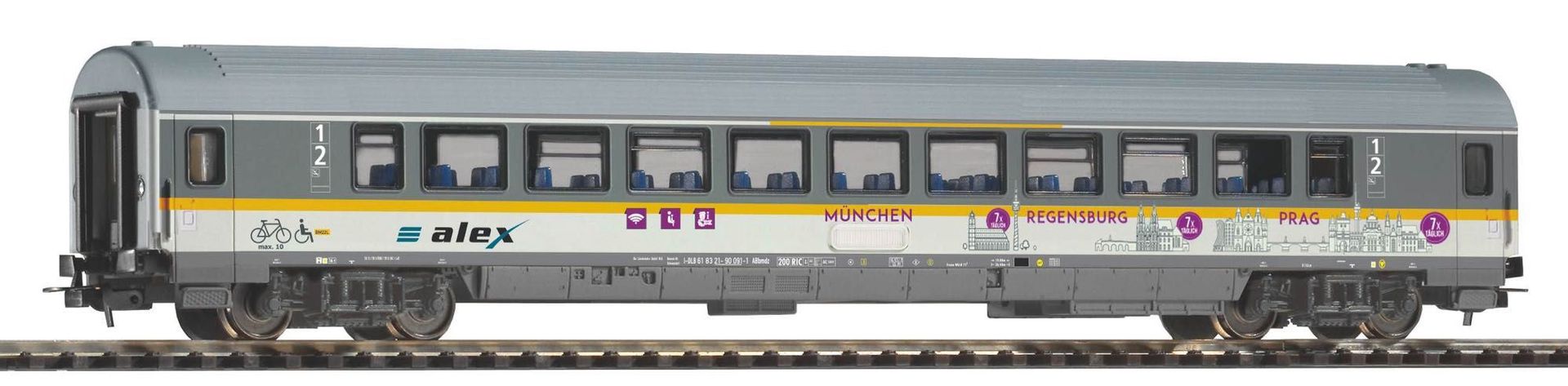 Piko 58676 - Personenwagen Alex 1./2. Kl neues Design Ep.VI H0/GL